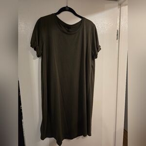 Women's Olive Green T-Shirt Dress
